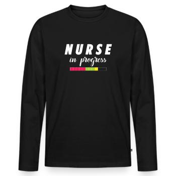 Krankenschwester in Arbeit - Männer Premium Bio Langarmshirt - Schwarz - Vorne - Nico (187cm)