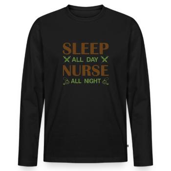 NURSE Nurse - Men's Premium Organic Long Sleeve Shirt - black - Front - Nico (187cm)