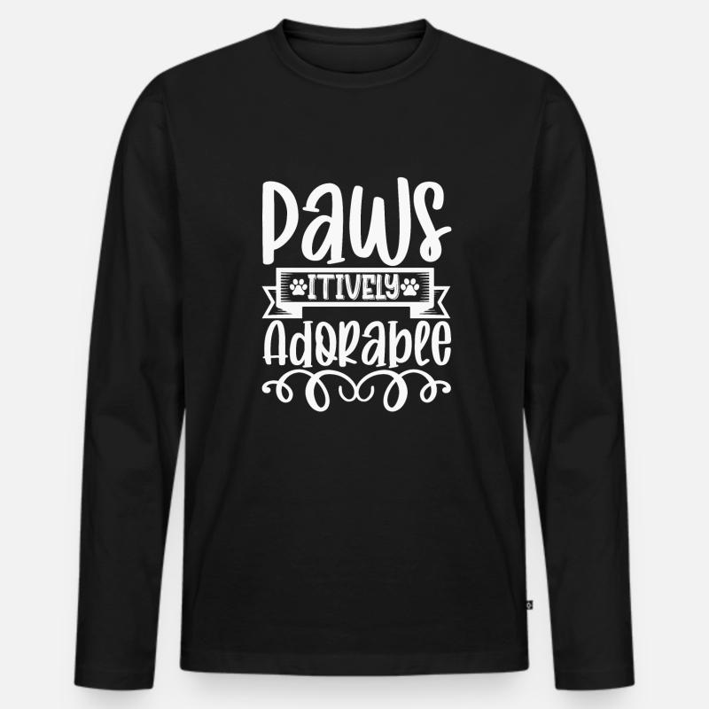 Pawsitively Bewundernswert - Männer Premium Bio Langarmshirt - Schwarz