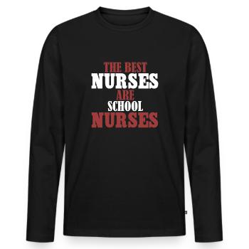 Best Nurses School Nurses - Men's Premium Organic Long Sleeve Shirt - black - Front - Nico (187cm)