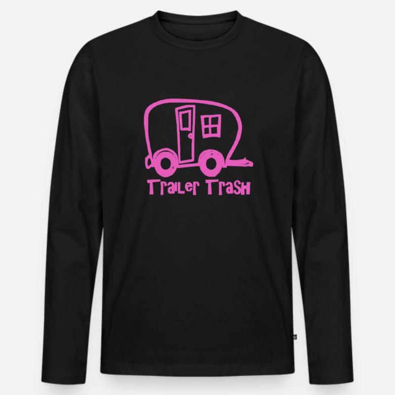 Trailer Trash Camicia da trekking - Maglia a manica lunga ecologica premium da uomo - nero