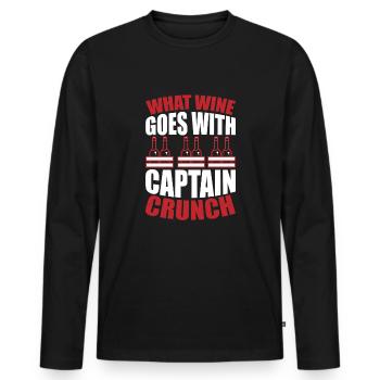 Welcher Wein - Männer Premium Bio Langarmshirt - Schwarz - Vorne - Nico (187cm)