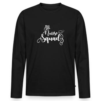 Nurse Cadre - Men's Premium Organic Long Sleeve Shirt - black - Front - Nico (187cm)