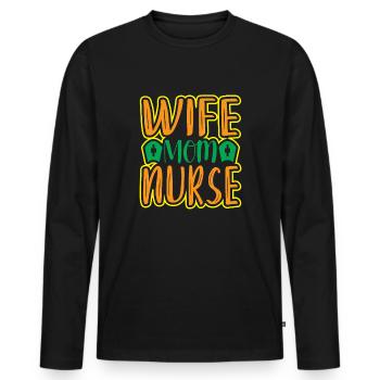 NURSE Nurse - Men's Premium Organic Long Sleeve Shirt - black - Front - Nico (187cm)
