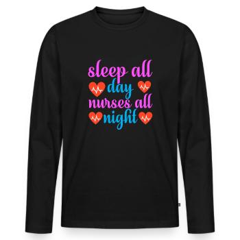 Nurse Hospital Emergency - Men's Premium Organic Long Sleeve Shirt - black - Front - Nico (187cm)