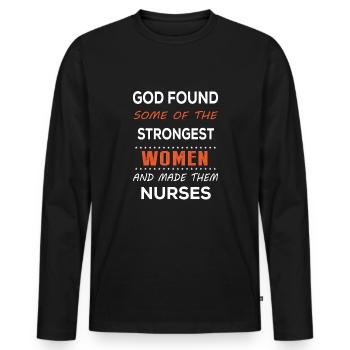 Infirmière Femme forte - T-shirt manches longues Premium bio Homme - noir - Devant - Nico (187cm)