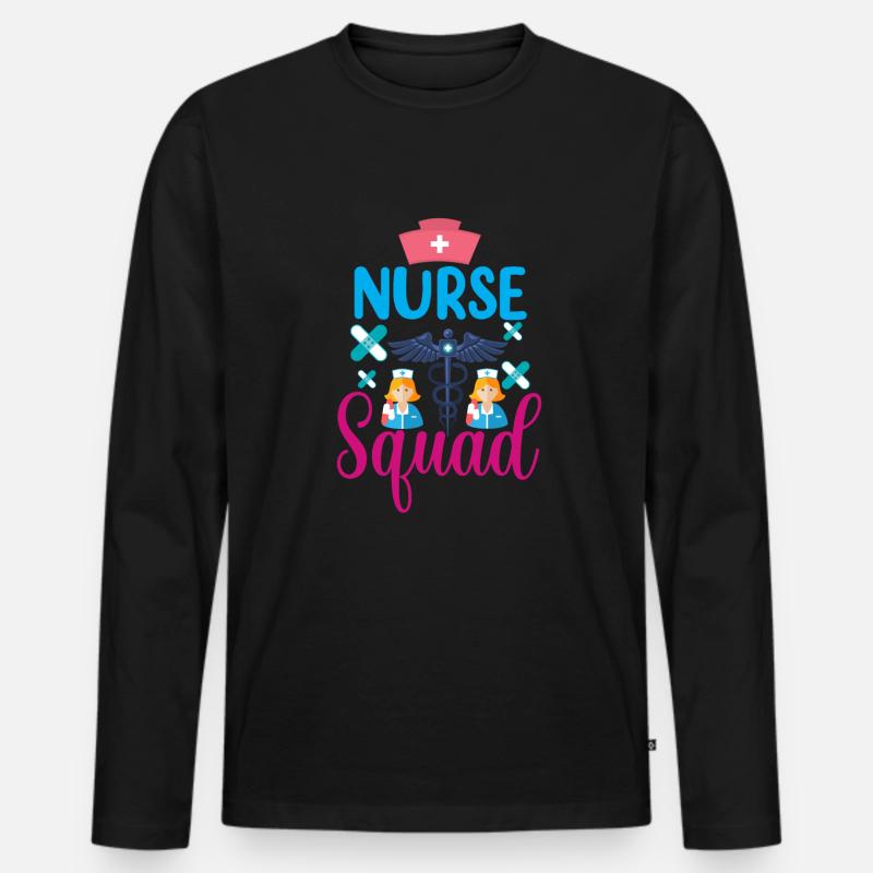 Krankenschwester Krankenhaus Not - Männer Premium Bio Langarmshirt - Schwarz