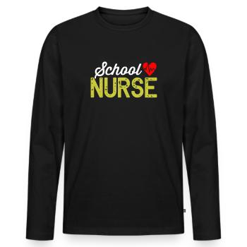 School nurse - Men's Premium Organic Long Sleeve Shirt - black - Front - Nico (187cm)