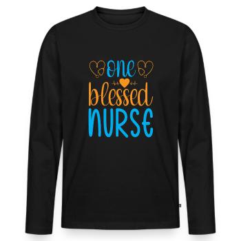 NURSE Nurse - Men's Premium Organic Long Sleeve Shirt - black - Front - Nico (187cm)