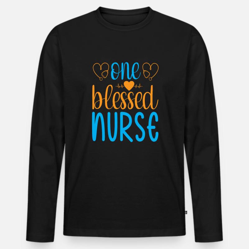KRANKENSCHWESTER Pflegerin - Männer Premium Bio Langarmshirt - Schwarz