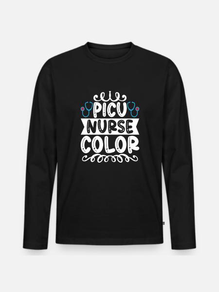 Picu Krankenschwester - Männer Premium Bio Langarmshirt - Schwarz