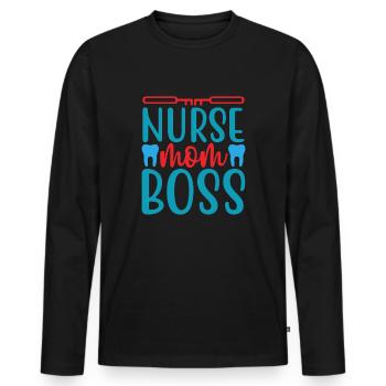 NURSE Nurse - Men's Premium Organic Long Sleeve Shirt - black - Front - Nico (187cm)