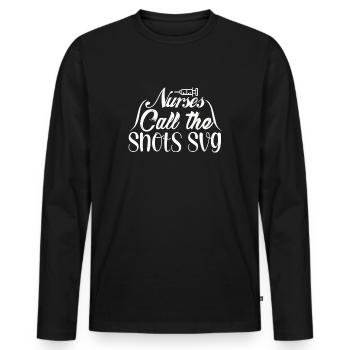 Les infirmières prennent les décisions - T-shirt manches longues Premium bio Homme - noir - Devant - Nico (187cm)