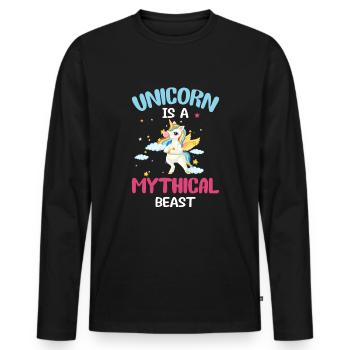 Unicorn mythical creature - Men's Premium Organic Long Sleeve Shirt - black - Front - Nico (187cm)