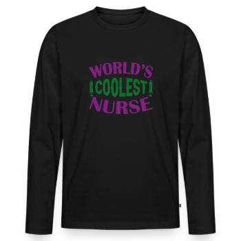 KRANKENSCHWESTER Worlds Coolest Nurse - Men's Premium Organic Long Sleeve Shirt - black - Front - Nico (187cm)