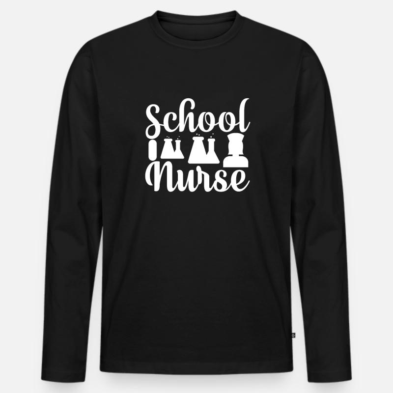 Schulkrankenschwester - Männer Premium Bio Langarmshirt - Schwarz