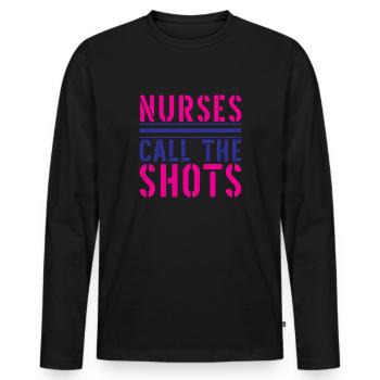 NURSE Nurse - Men's Premium Organic Long Sleeve Shirt - black - Front - Nico (187cm)