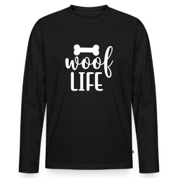 Wuff-Leben - Männer Premium Bio Langarmshirt - Schwarz - Vorne - Nico (187cm)