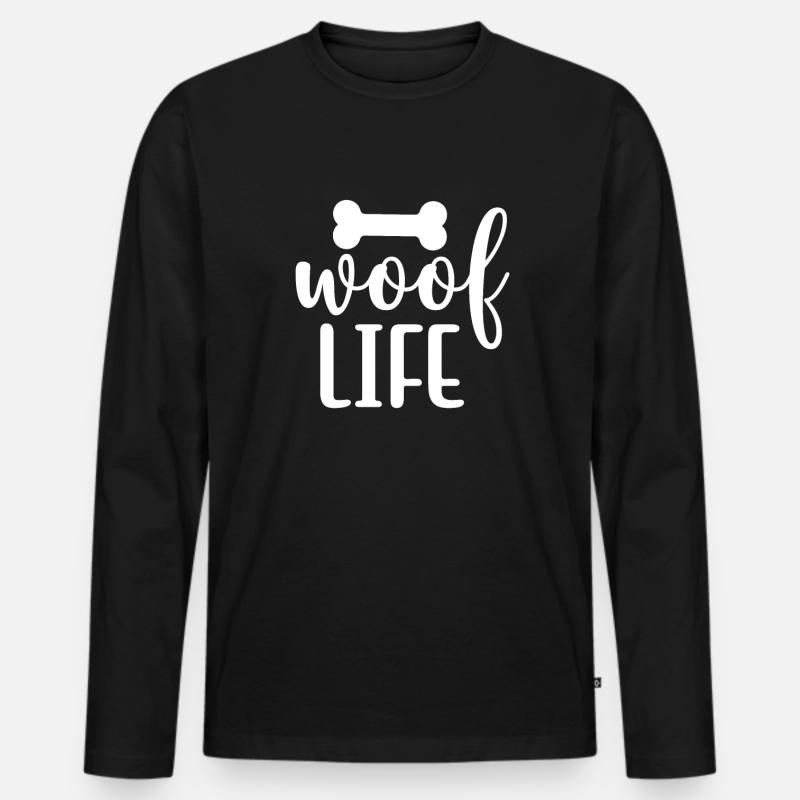 Wuff-Leben - Männer Premium Bio Langarmshirt - Schwarz