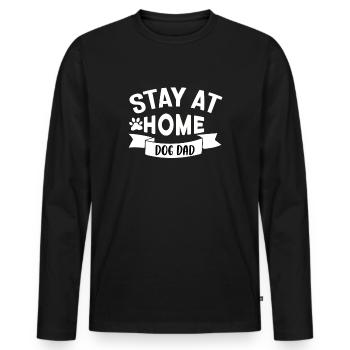 Papa chien à la maison - T-shirt manches longues Premium bio Homme - noir - Devant - Nico (187cm)