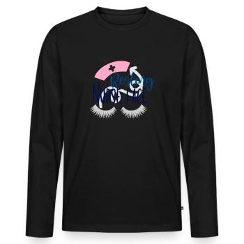 Resting Nurse Face - Men's Premium Organic Long Sleeve Shirt - black - Front - Nico (187cm)
