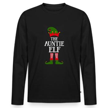 Le modèle norvégien Tante-Elfe-Elfe - T-shirt manches longues Premium bio Homme - noir - Devant - Nico (187cm)