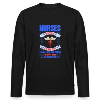 Gesundheit und Krankenpflegerin - Männer Premium Bio Langarmshirt - Schwarz - Vorne - Nico (187cm)