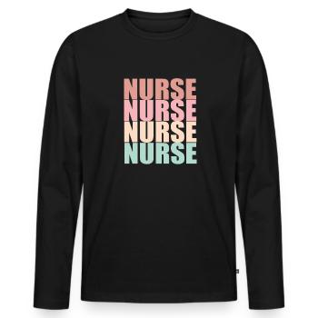 NURSE Nurse - Men's Premium Organic Long Sleeve Shirt - black - Front - Nico (187cm)