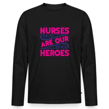 Nurse Hospital Need - Men's Premium Organic Long Sleeve Shirt - black - Front - Nico (187cm)