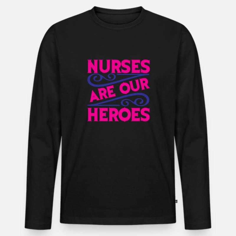 Krankenschwester Krankenhaus Not - Männer Premium Bio Langarmshirt - Schwarz