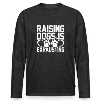Dog training is exhausting - Men's Premium Organic Long Sleeve Shirt - heather anthracite - Front - Nico (187cm)