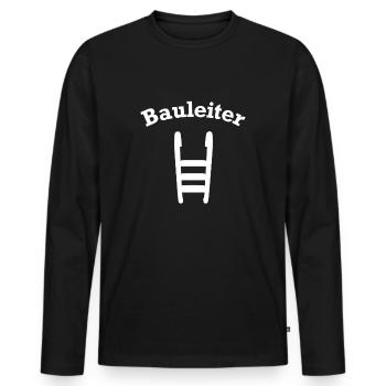 Bauleiter Baustellenleiter - Männer Premium Bio Langarmshirt - Schwarz - Vorne - Nico (187cm)