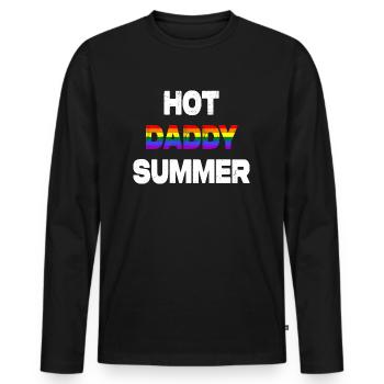 Hot Daddy Summer - Männer Premium Bio Langarmshirt - Schwarz - Vorne - Nico (187cm)