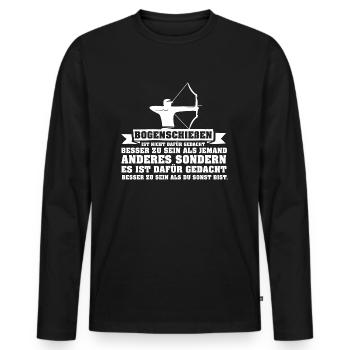 Archery is different gift archer - Men's Premium Organic Long Sleeve Shirt - black - Front - Nico (187cm)