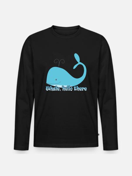 whale hello there - wal - Men's Premium Organic Long Sleeve Shirt - black
