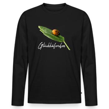Lucky Beetle Ladybug Lucky Lucky Charm - Men's Premium Organic Long Sleeve Shirt - black - Front - Nico (187cm)