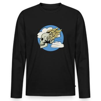 85. Fighter Squadron Patch im Zweiten Weltkrieg fl - Männer Premium Bio Langarmshirt - Schwarz - Vorne - Nico (187cm)