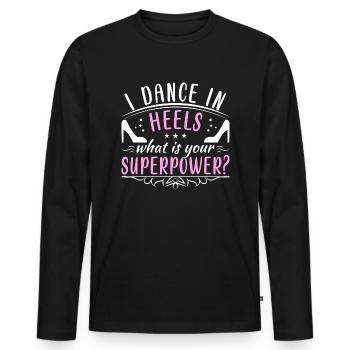 Formation en danse Ballroom Danse de couple - T-shirt manches longues Premium bio Homme - noir - Devant - Nico (187cm)