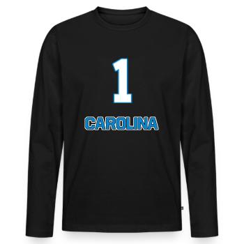 Carolina - Männer Premium Bio Langarmshirt - Schwarz - Vorne - Nico (187cm)