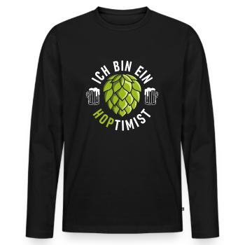 Hopfen Optimist Biertrinker Bierfan Craft Bier - Männer Premium Bio Langarmshirt - Schwarz - Vorne - Nico (187cm)