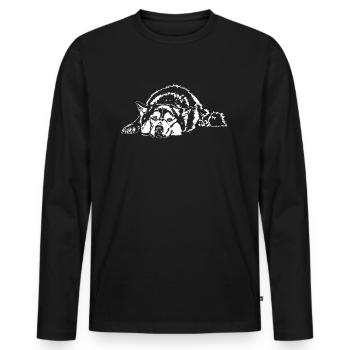 SIBERIAN HUSKY lustiger Hund Hunde Wilsigns - Männer Premium Bio Langarmshirt - Schwarz - Vorne - Nico (187cm)