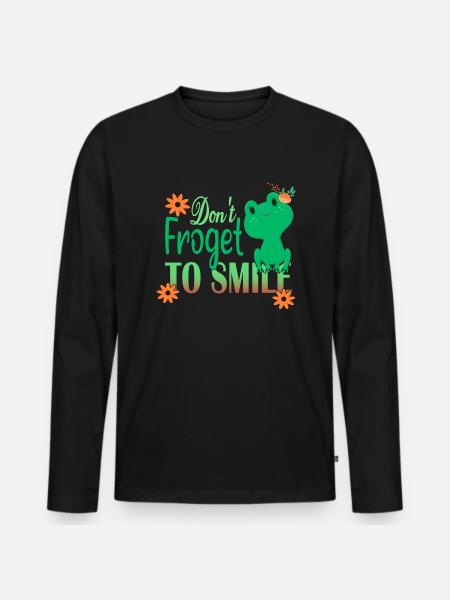 Don't Froget to smile - Men's Premium Organic Long Sleeve Shirt - black