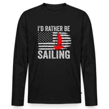 Catamaran captain I would rather sail catamaran - Men's Premium Organic Long Sleeve Shirt - black - Front - Nico (187cm)