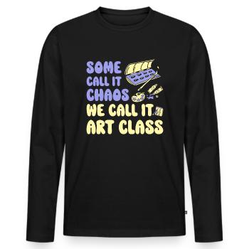 Kunstlehrer Lustiger Spruch Kunstkurs Kunstklasse - Männer Premium Bio Langarmshirt - Schwarz - Vorne - Nico (187cm)