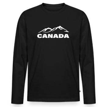 CANADA - T-shirt manches longues Premium bio Homme - noir - Devant - Nico (187cm)