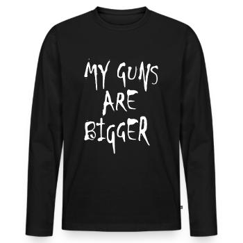 MY GUNS are bigger Waffe 2reborn wh - Männer Premium Bio Langarmshirt - Schwarz - Vorne - Nico (187cm)