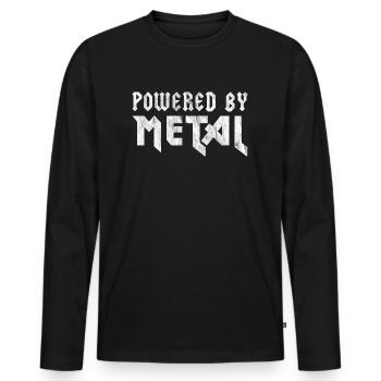 Powered By Metal T-shirt Roadie technicien de scène - T-shirt manches longues Premium bio Homme - noir - Devant - Nico (187cm)
