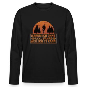Fahrrad Rad Radfahren Fahrradfahrer Vintage - Männer Premium Bio Langarmshirt - Schwarz - Vorne - Nico (187cm)