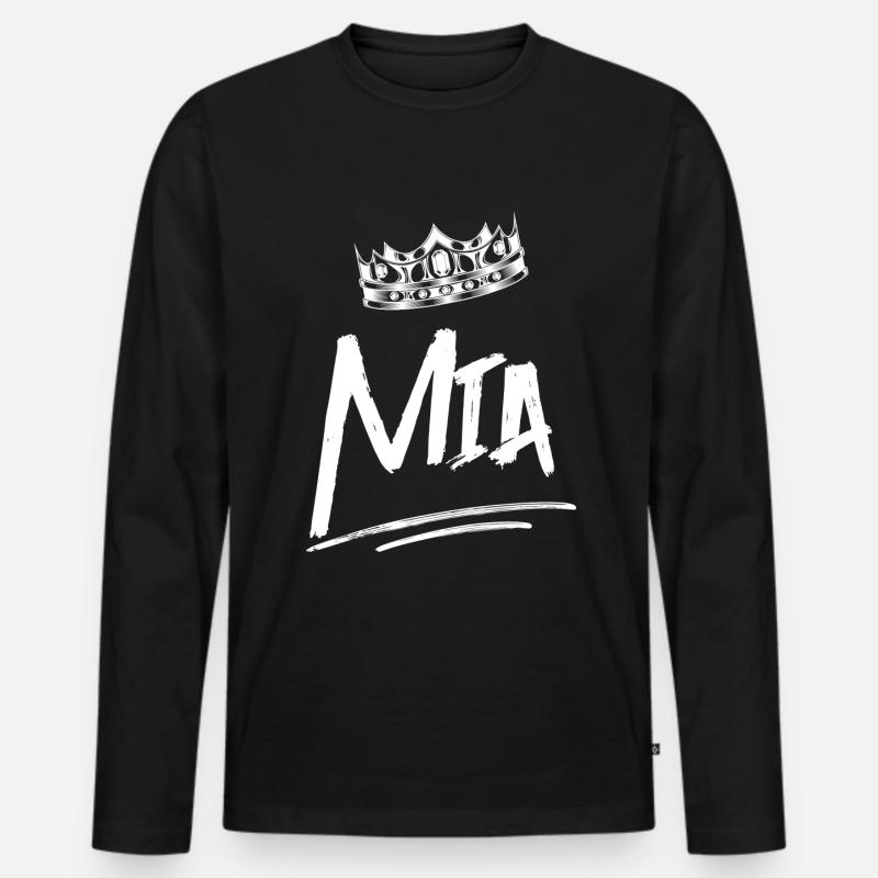 Mia - Männer Premium Bio Langarmshirt - Schwarz