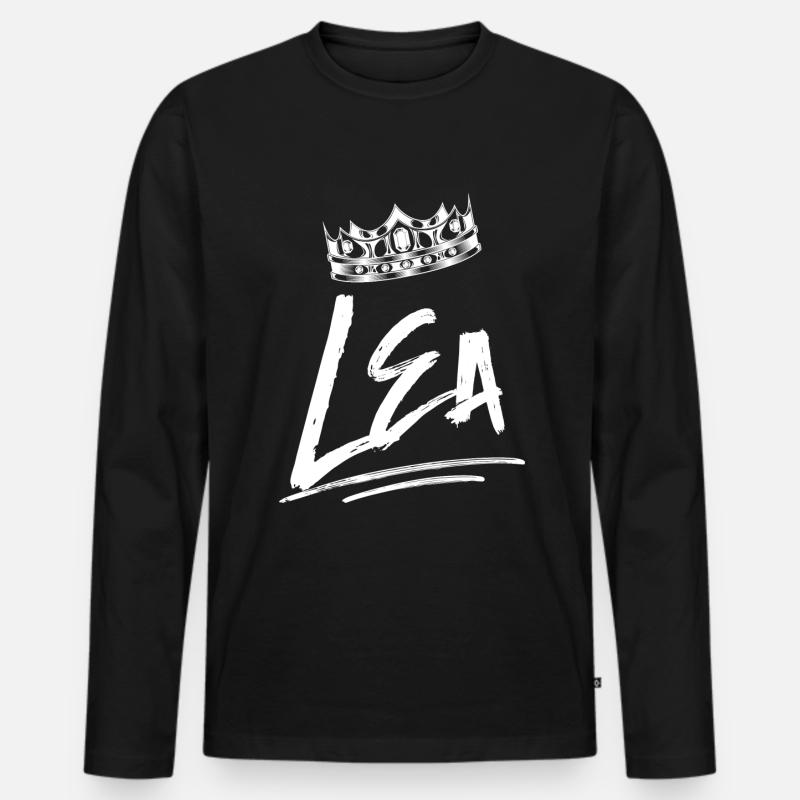 Lea - Männer Premium Bio Langarmshirt - Schwarz